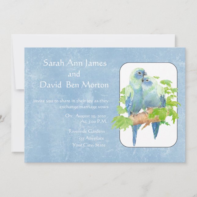 Invitation Parrot Tropical Nature Mariage Inviter (Devant)
