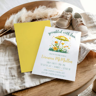 Invitation Parsemer d'Amour ! Baby Sprinkle au Parapluie Jau