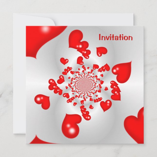 Invitation Partager l'événement Love Red Hearts (Devant)