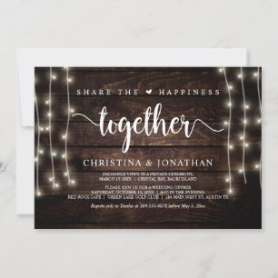 Invitation Partagez le bonheur, Dîner de mariage, Fugue amour