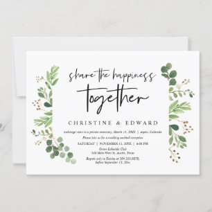 Invitation Partagez le bonheur ensemble, Mariage en fuite