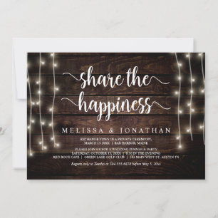 Invitation Partagez le bonheur, Rustic Elopement Party