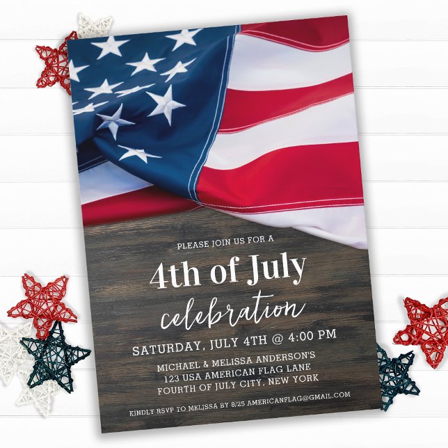 Invitation Parti 4 juillet patriotique américain (Créateur téléchargé)