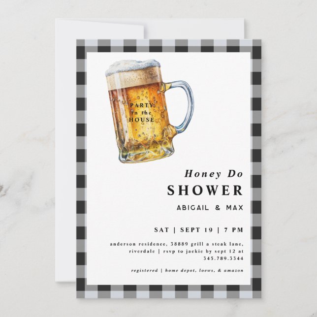 Invitation Parti à la Chambre Honey Do Couples Wedding shower (Devant)