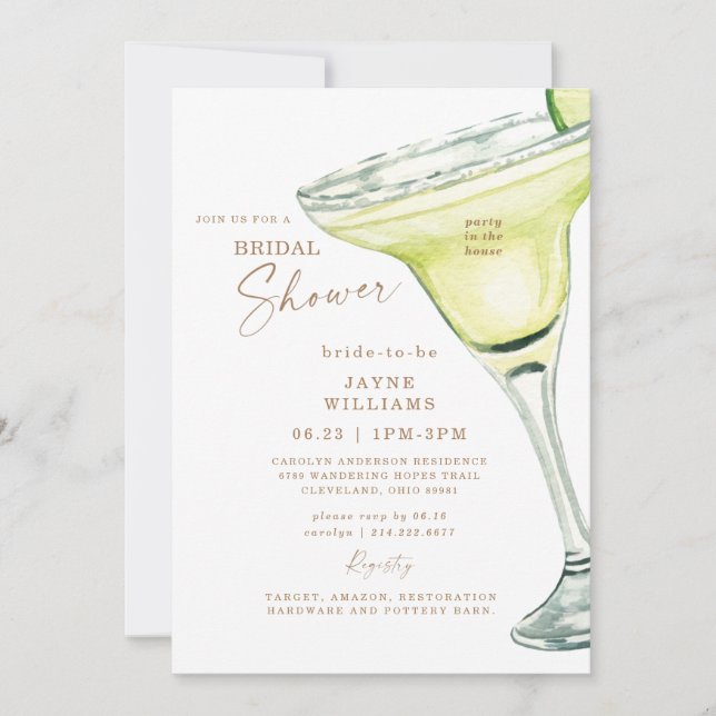 Invitation Parti à la Chambre II Margarita Fête des mariées (Devant)