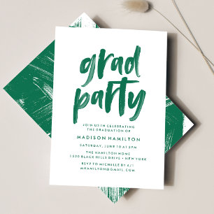 Invitation Parti Abstrait de la graduation verte