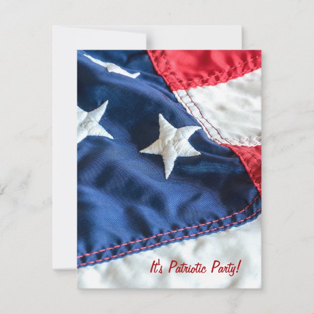 Invitation Parti américain du drapeau 4 juillet (Devant)