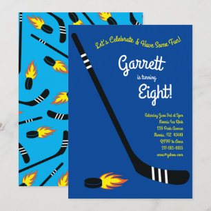 Invitation Parti Anniversaire de enfant de hockey sur glace