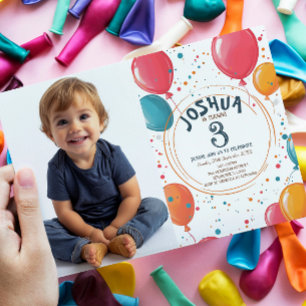 Invitation Parti Anniversaire de enfant des ballons colorés