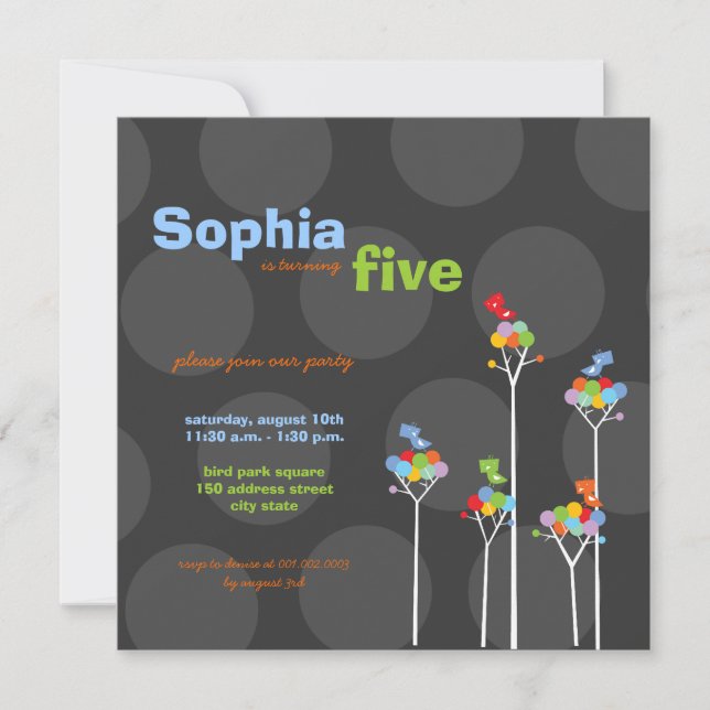 Invitation Parti Anniversaire de enfant des ornithologues ama (Devant)