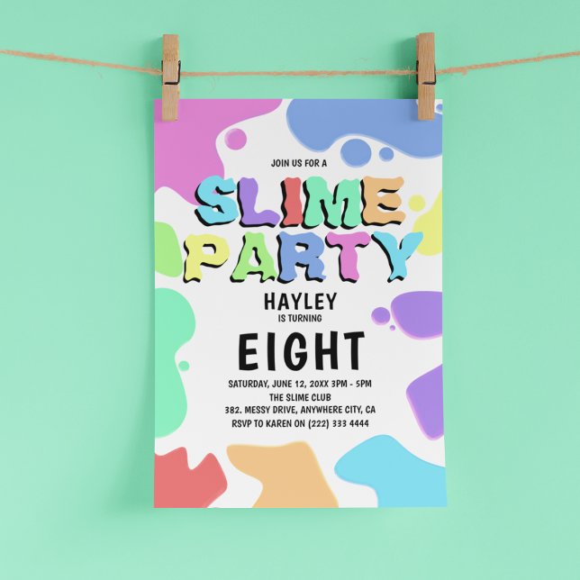 Invitation Parti Anniversaire de enfant DU PARTI SLIME (Créateur téléchargé)