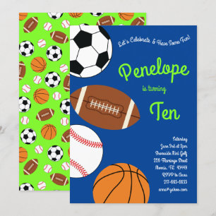 Invitation Parti Anniversaire de enfant sportif