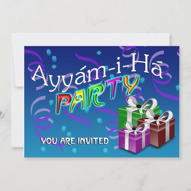 Invitation Parti Ayyám-i-Há (Devant)