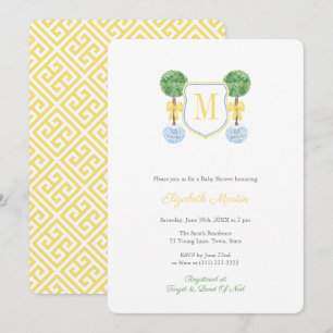 Invitation Parti Baby shower du Monogramme de Preppy neutre p