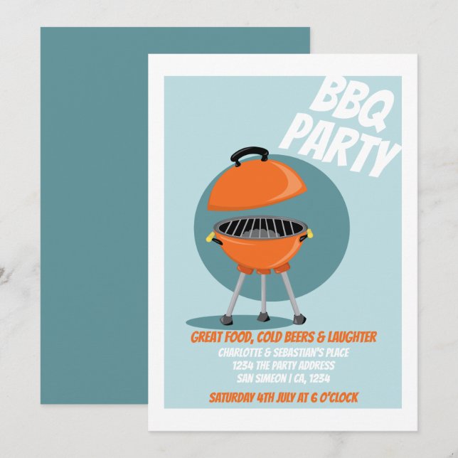 Invitation Parti BBQ (Devant / Derrière)