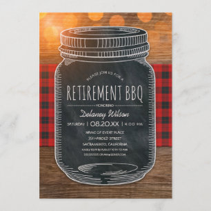Invitation Parti BBQ de la retraite russe Mason Jar