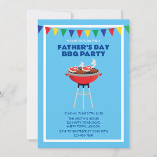 INVITATION PARTI BBQ FÊTE DES PÈRES PERSONNALISABLE