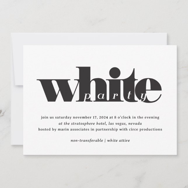 Invitation Parti blanc (Devant)