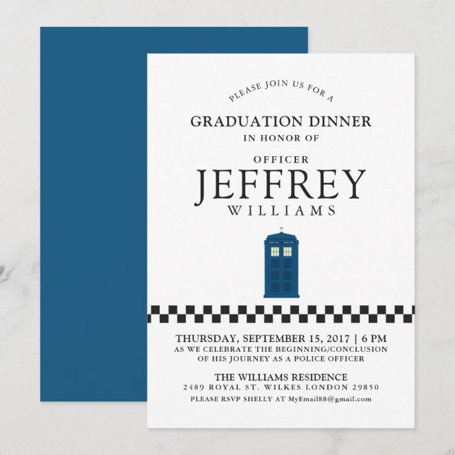 Invitation Parti britannique des diplômés de la police| Faire (Devant / Derrière)