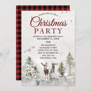 Invitation Parti chrétien de Rustic Plaid