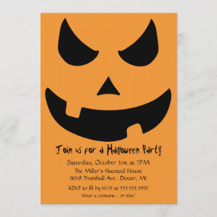 Invitation Parti Citrouille d'Halloween Jack-o-lantern