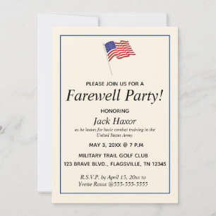 Invitation Parti d'adieu militaire modifiable