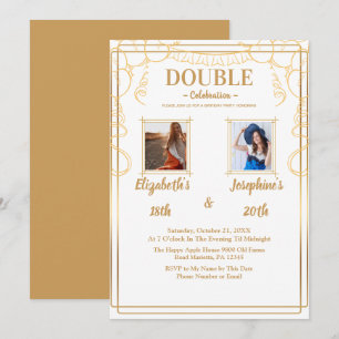 Invitation Parti d'anniversaire conjoint adulte blanc 2 Photo
