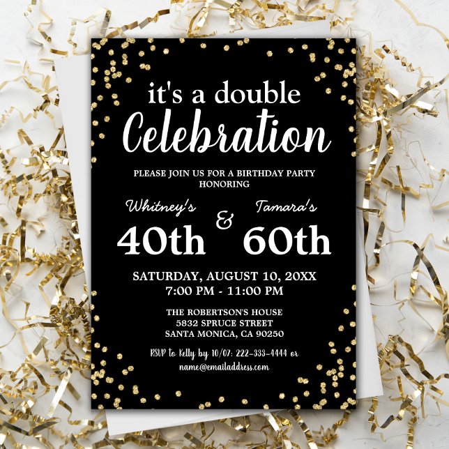 Invitation Parti d'anniversaire conjoint pour adultes | Parti (Créateur téléchargé)