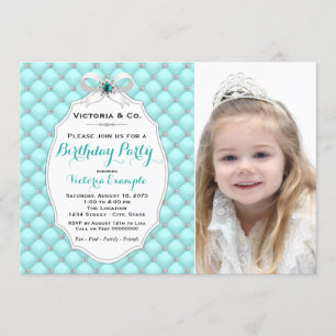 Invitation Parti d'anniversaire du Diamant bleu Turquoise