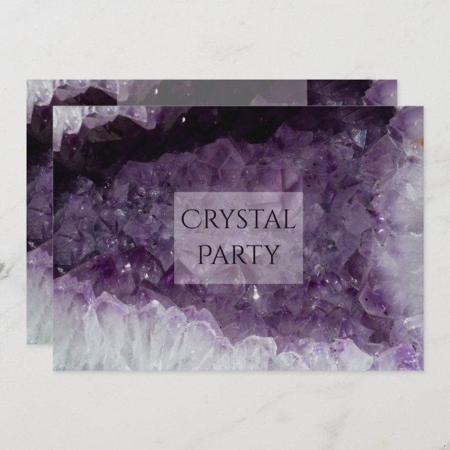 Invitation Parti de cristal de la grotte d'Amethyst (Devant / Derrière)