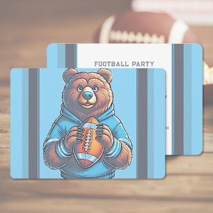 Invitation Parti de football bleu