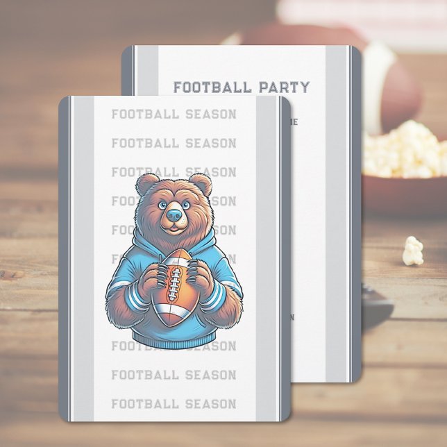 Invitation Parti de football moderne (Football Party Invitation (front and back))