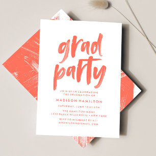 Invitation Parti de graduation Abstraite du corail