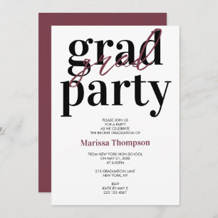 Invitation Parti de graduation de la calligraphie bourguignon