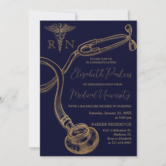 Invitation Parti de graduation de l'école de soins infirmiers (Devant)