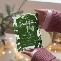 Parti de graduation de palme tropicale moderne ver