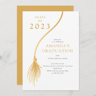 Invitation Parti de Graduation de Tassel d'or moderne