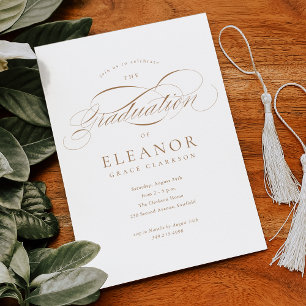 Invitation Parti de graduation en calligraphie élégante du bu