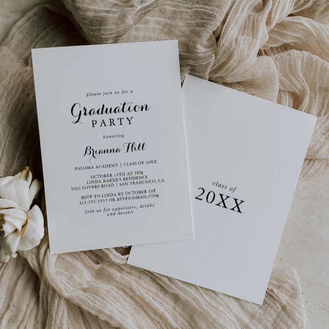 Invitation Parti de graduation en calligraphie moderne (Créateur téléchargé)