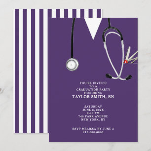Invitation Parti de graduation en infirmière moderne