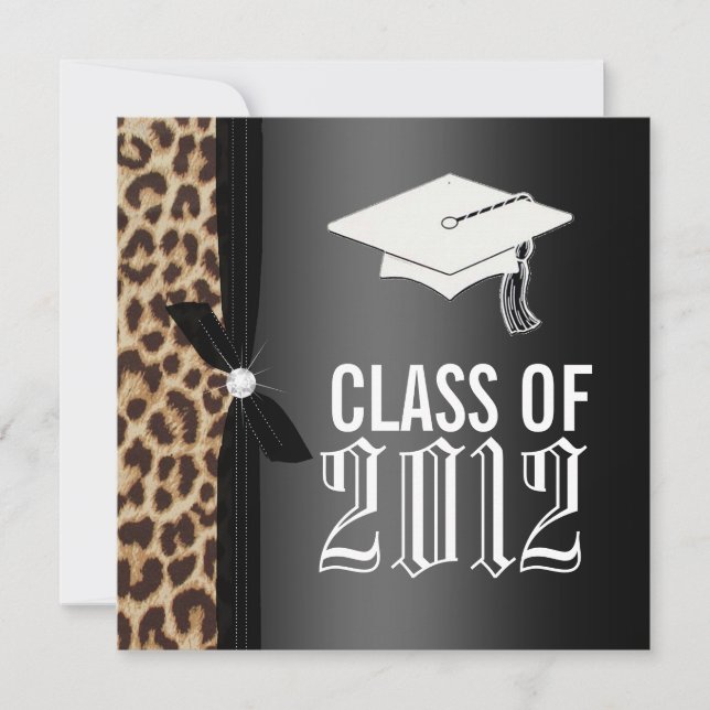 Invitation Parti de la graduation de Leopard Black (Devant)