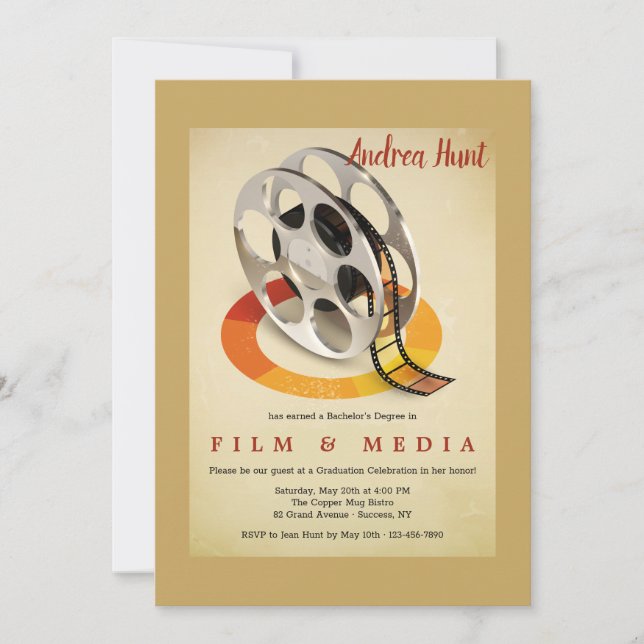 Invitation Parti de la graduation en cinéma et en médias (Devant)