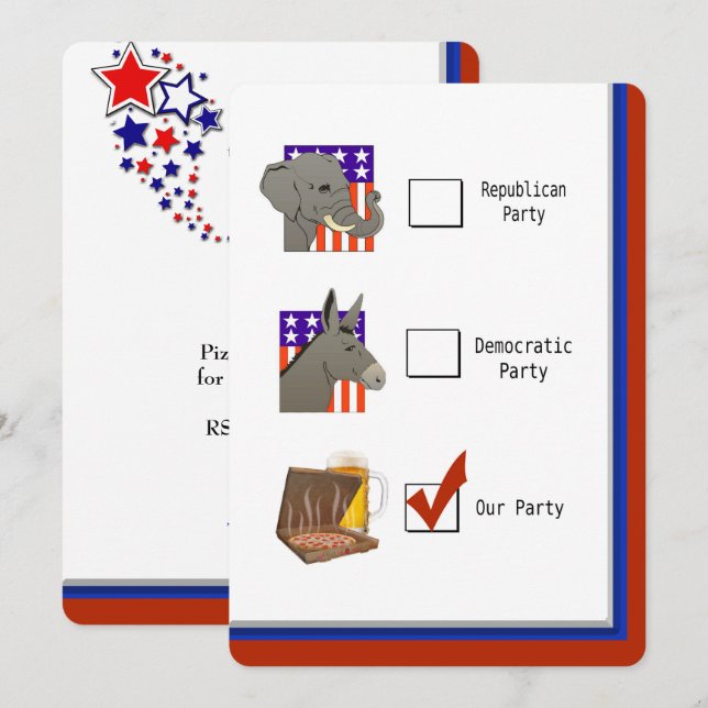 Invitation Parti de la nuit électorale politique (Devant / Derrière)