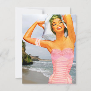 Invitation Parti de la plage de Retro