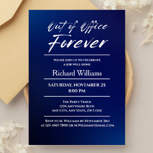 Invitation Parti de la retraite à thème bleu moderne