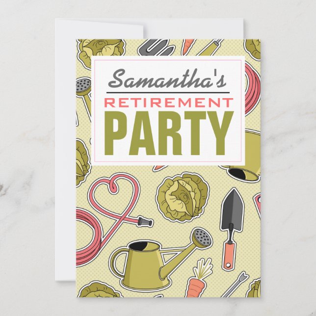 Invitation Parti de la retraite à thème du jardinage (Devant)