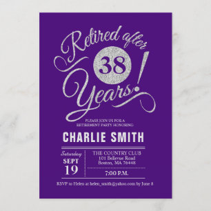 Invitation Parti de la retraite - Argent mauve