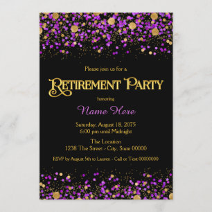 Invitation Parti de la retraite de la Parties scintillant de 