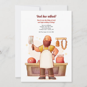 Invitation Parti de la retraite du boucher