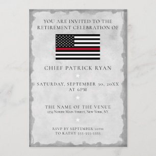 Invitation Parti de la retraite du drapeau de pompiers d'arge
